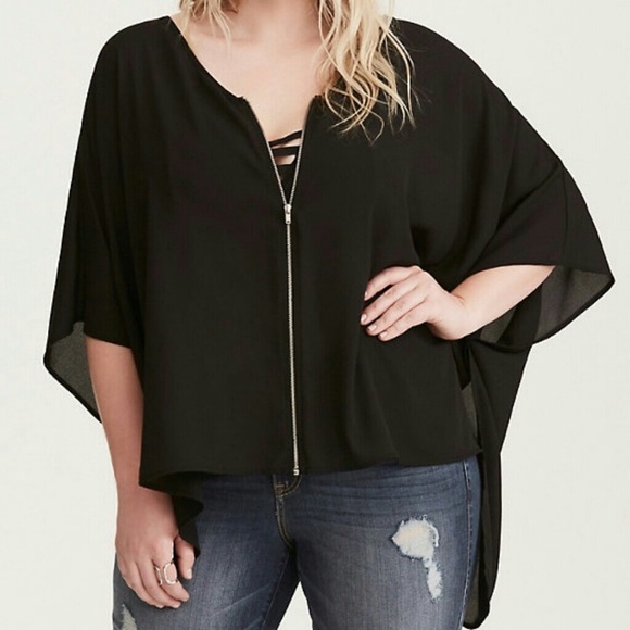 torrid Tops - Torrid Zip Uo Dolman Sleeve Top